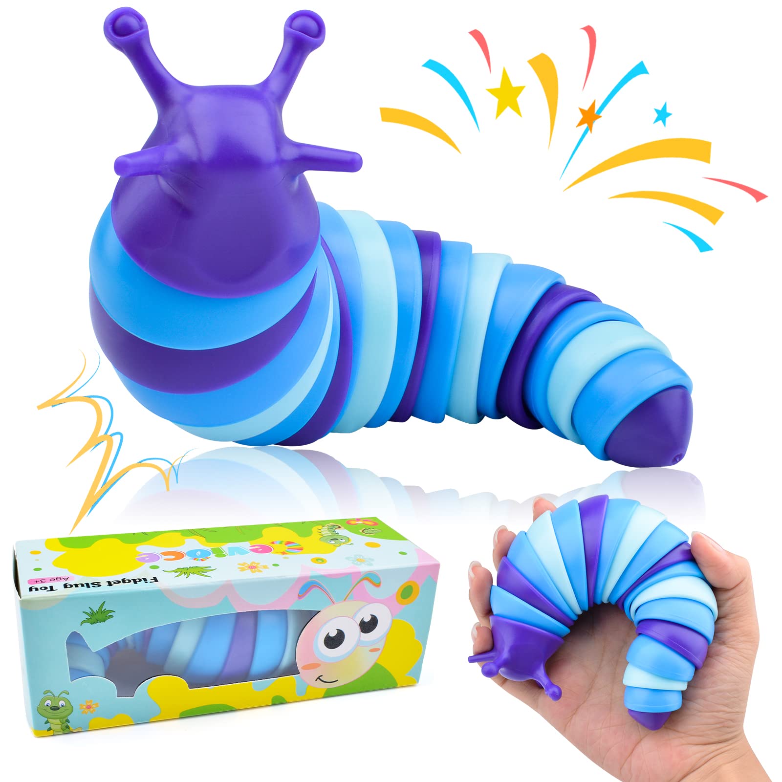 Cevioce Sensory Slug Toy front view shows compact fidget design for stress relief