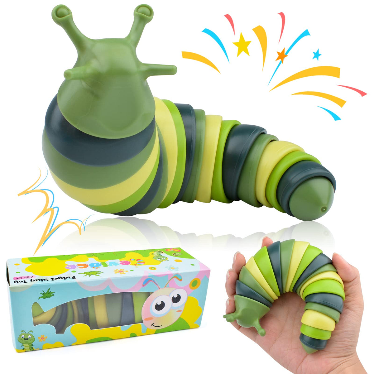 Cevioce Sensory Slug front view showing portable stress relief toy