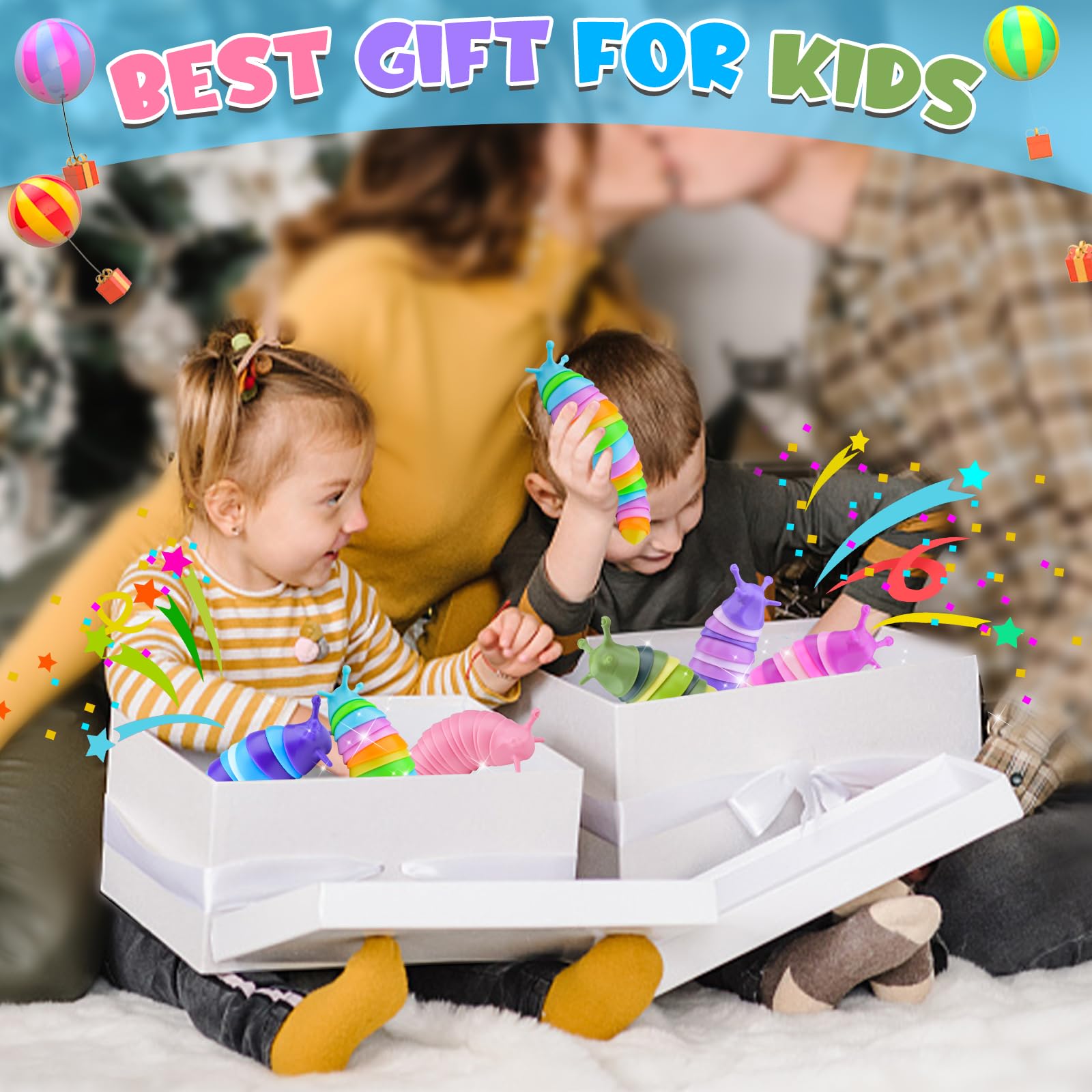 Cevioce Sensory Slug Toy in colorful design suits kids and adults