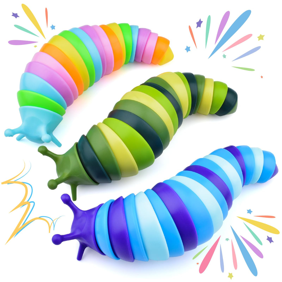 Cevioce sensory slug toy close up showing compact design for portable stress relief.