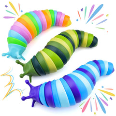 Cevioce sensory slug toy close up showing compact design for portable stress relief.