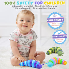 Cevioce slug toy in hand demonstrates dexterity and sensory engagement.