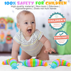 Cevioce Sensory Slug Toy hand-play demonstrates grip strength and quiet fidgeting on the go.
