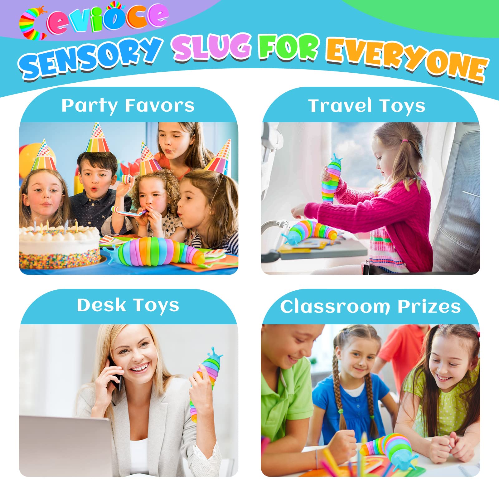 Cevioce Sensory Slug Toy office-use demonstrates discreet stress relief during work.