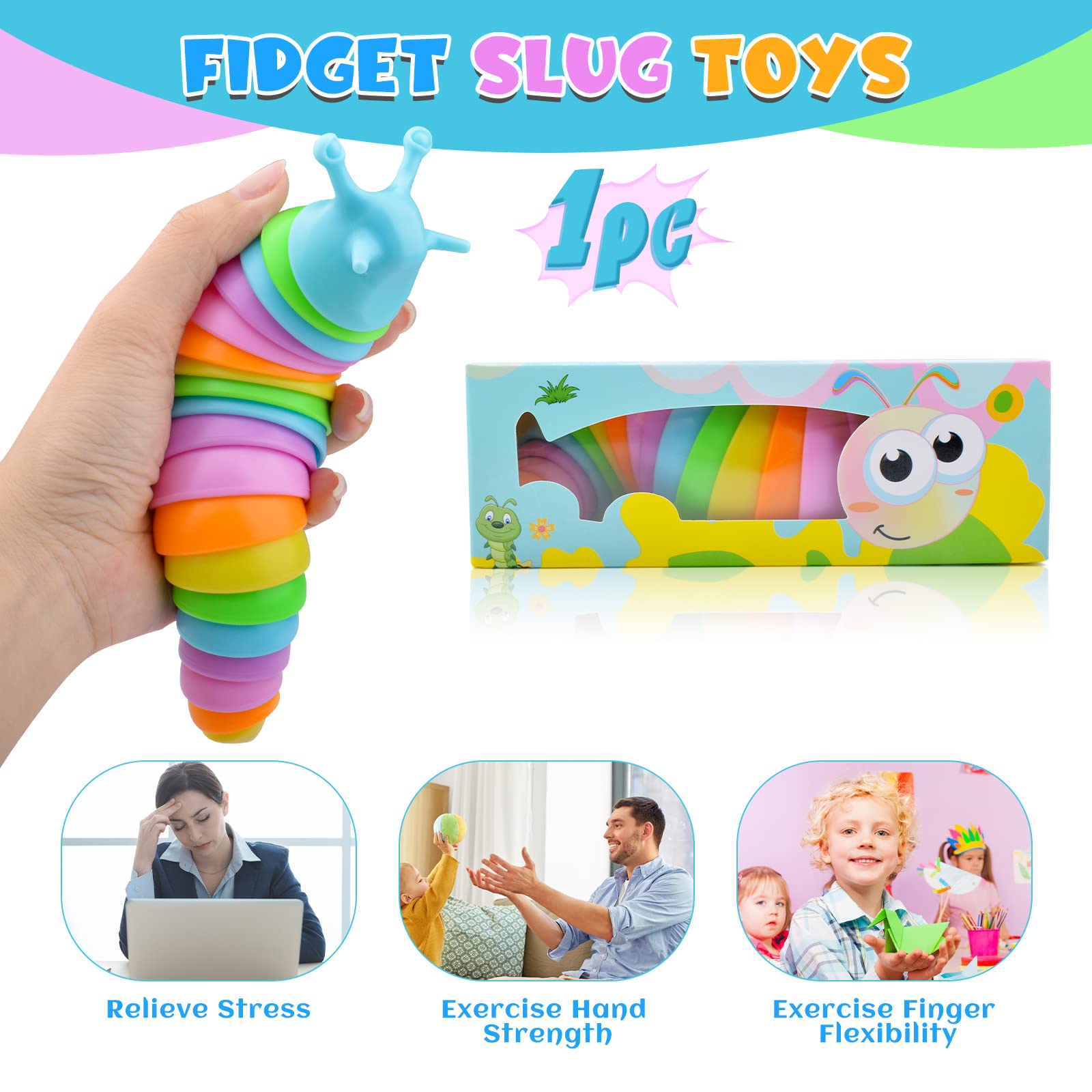 Cevioce Sensory Slug Toy on table shows easy, spill-free tabletop engagement.