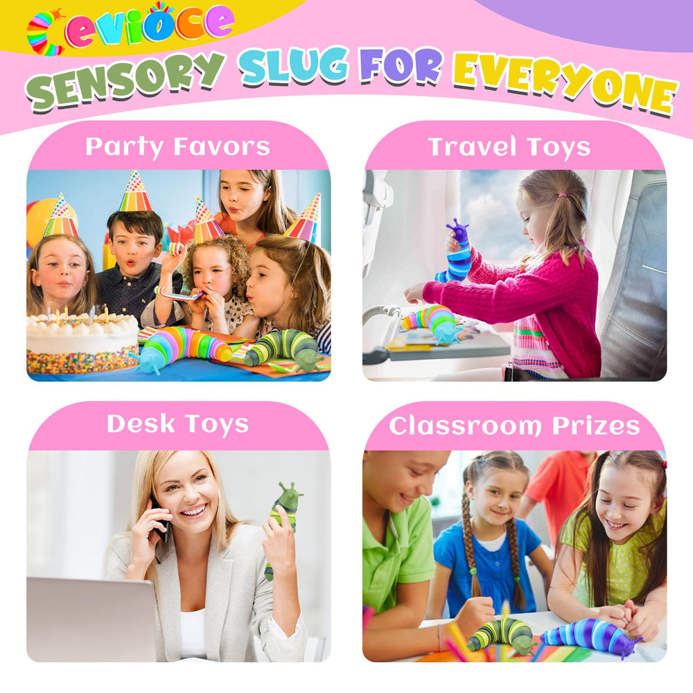 Cevioce sensory slug toy travel friendly design for on the go play.