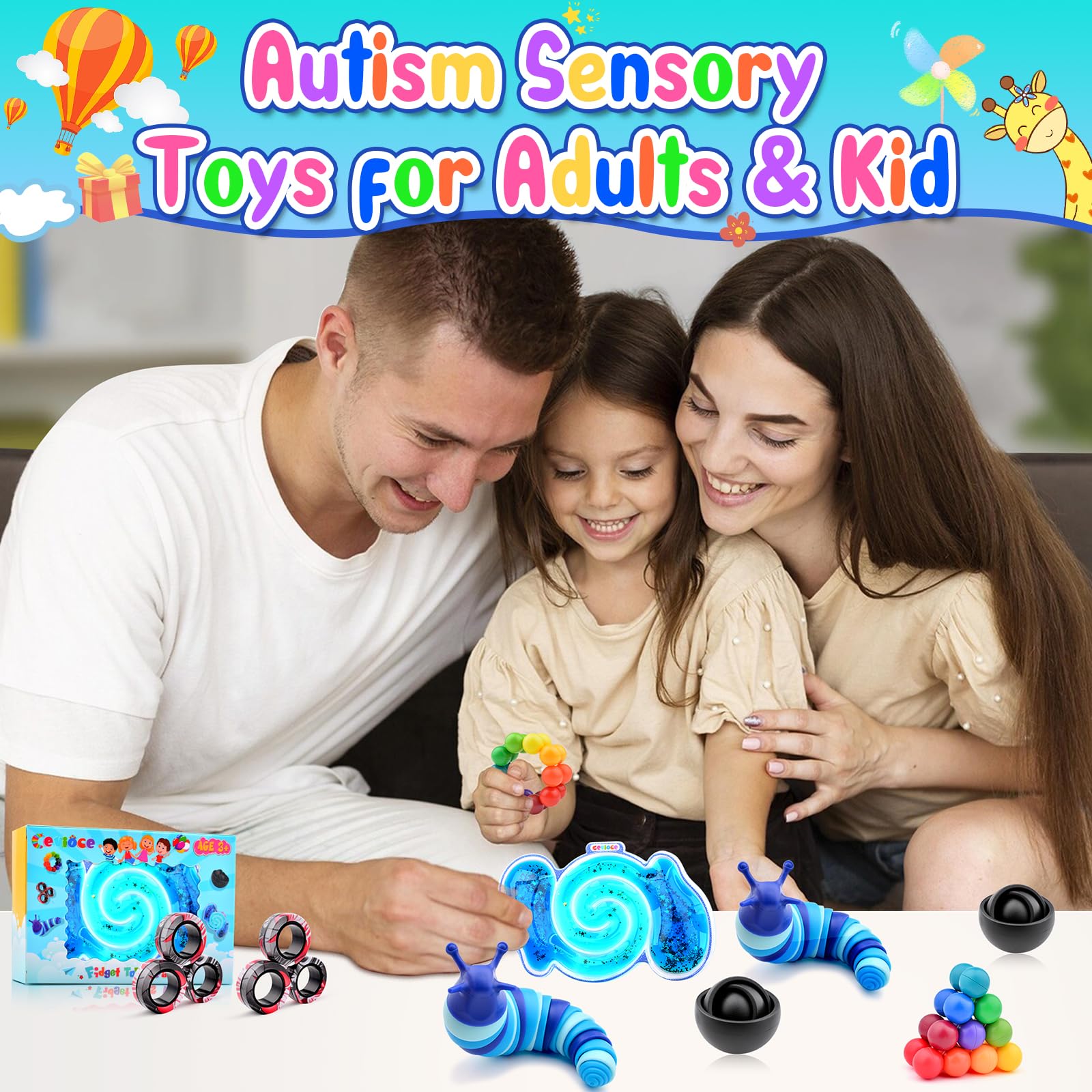 Cevioce sensory tube for tactile exploration and soothing fidgeting