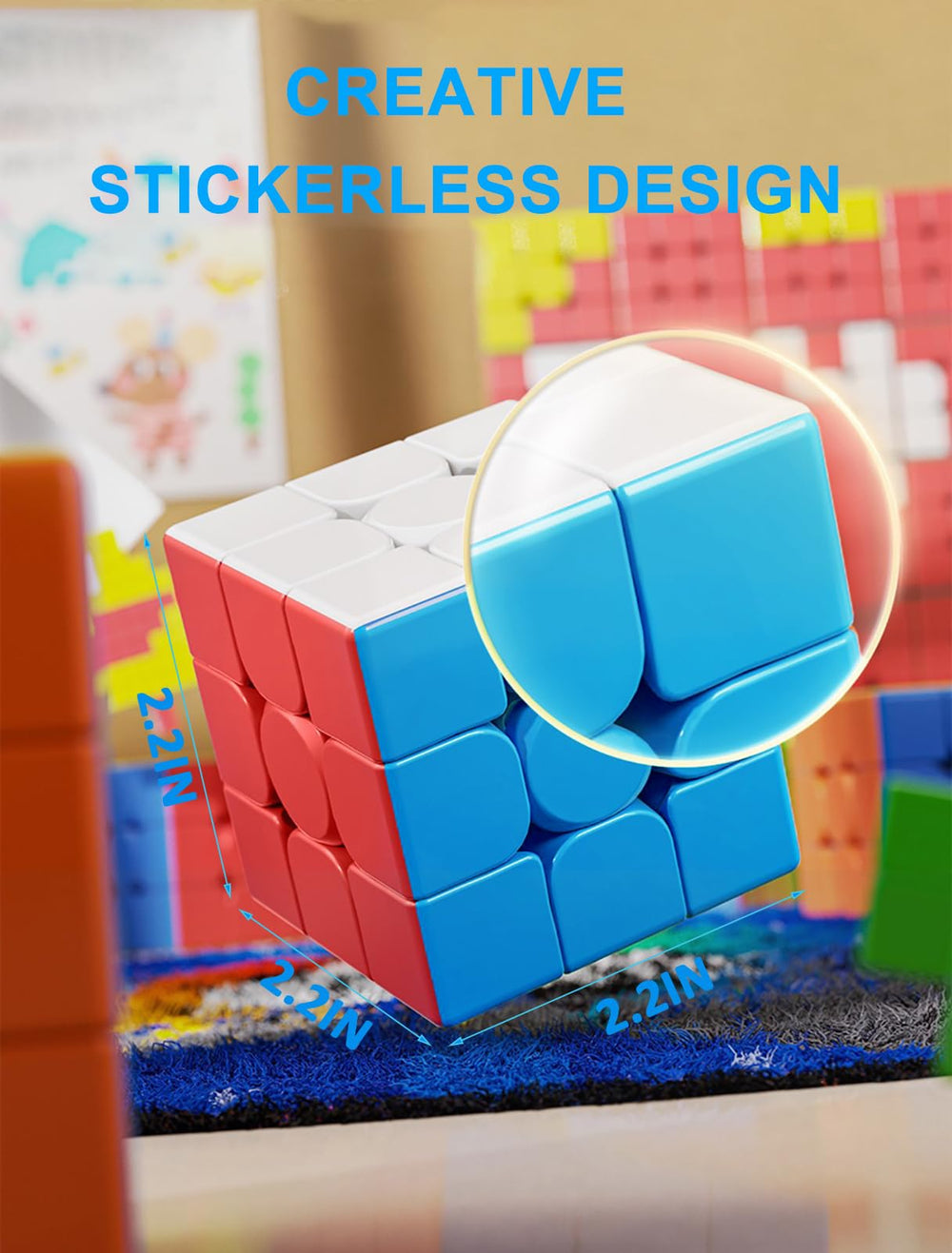 CFMOUR Speed Cube 3x3x3 anti-pop technology for stable turns.