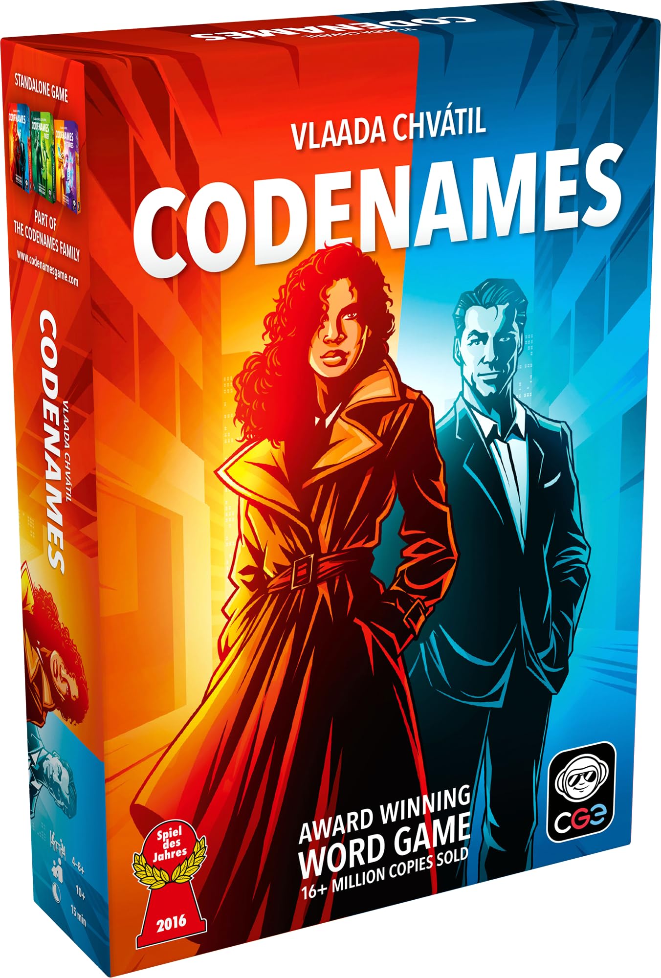 CGE Codenames 2nd Edition grid view shows the 5×5 layout for team play and strategy.