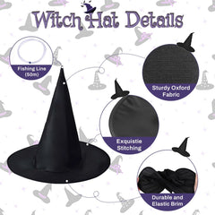CGIYYAR Oxford fabric witch hat offers soft touch and durable indoor outdoor use.
