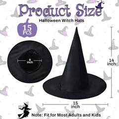 CGIYYAR witch hats with ribbons and light strips for easy DIY decorations.