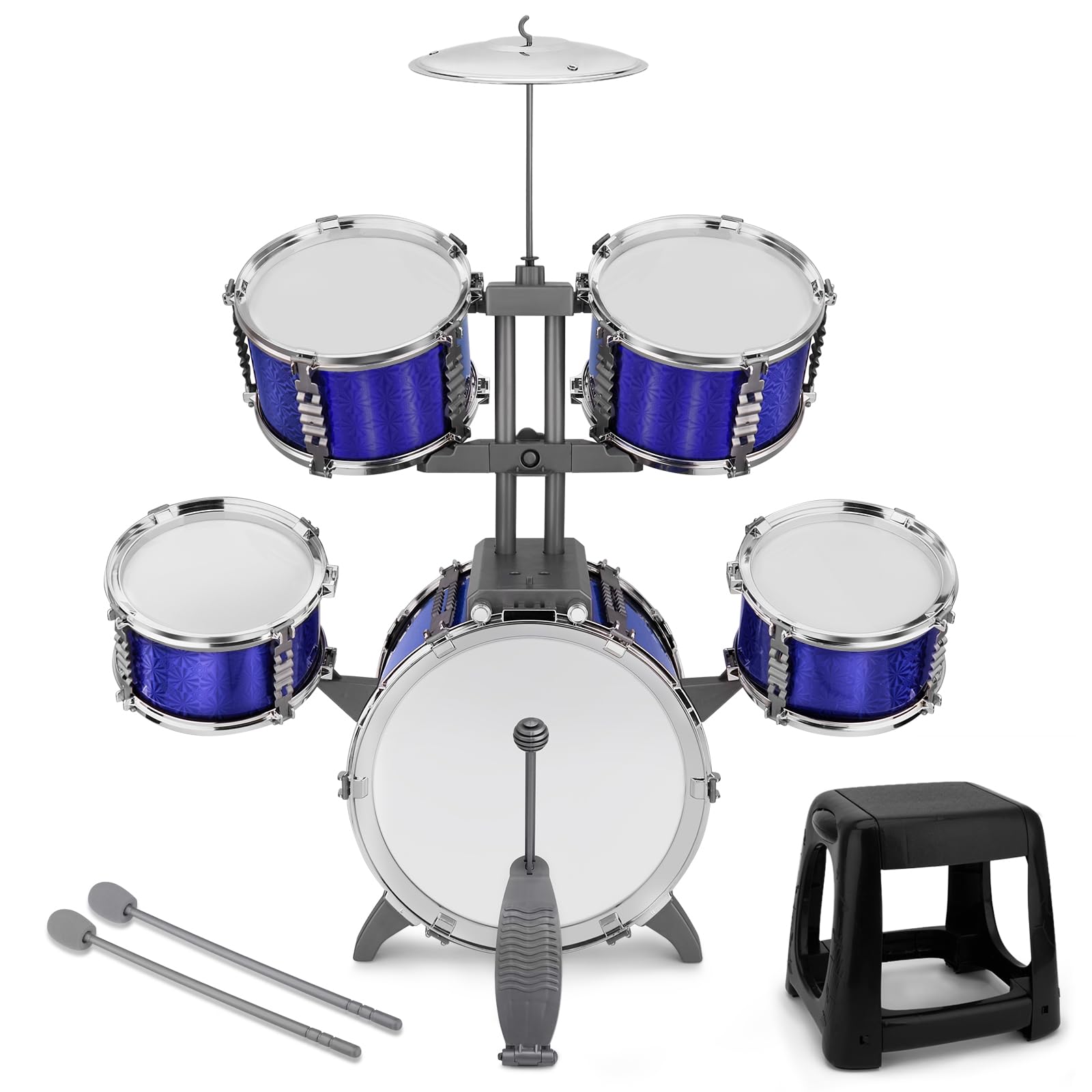 CHADRIGIVS kids drum set assembly showing easy setup for beginners