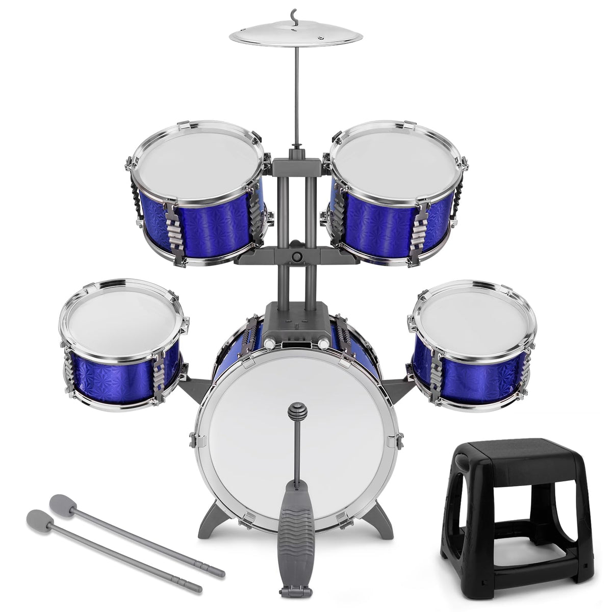 CHADRIGIVS kids drum set assembly showing easy setup for beginners