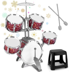 CHADRIGIVS kids drum set red bass drum with pedal for immersive playtime rhythm