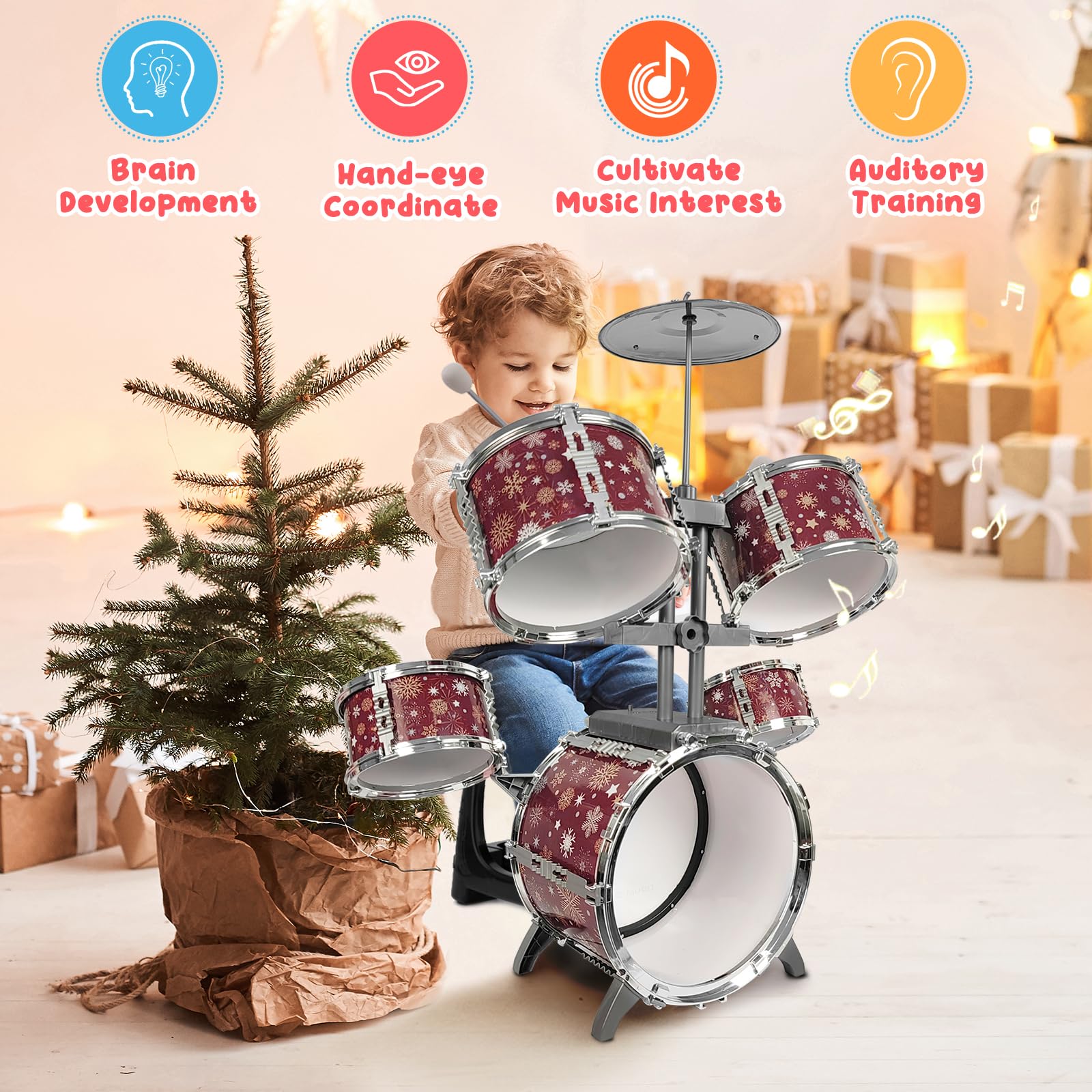 CHADRIGIVS red center drum 2 offering versatile percussion for kids