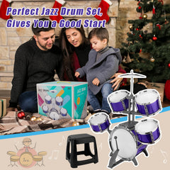 CHADRIGIVS Kids Jazz Drum Set hi-hat promotes coordinated hand and foot control.