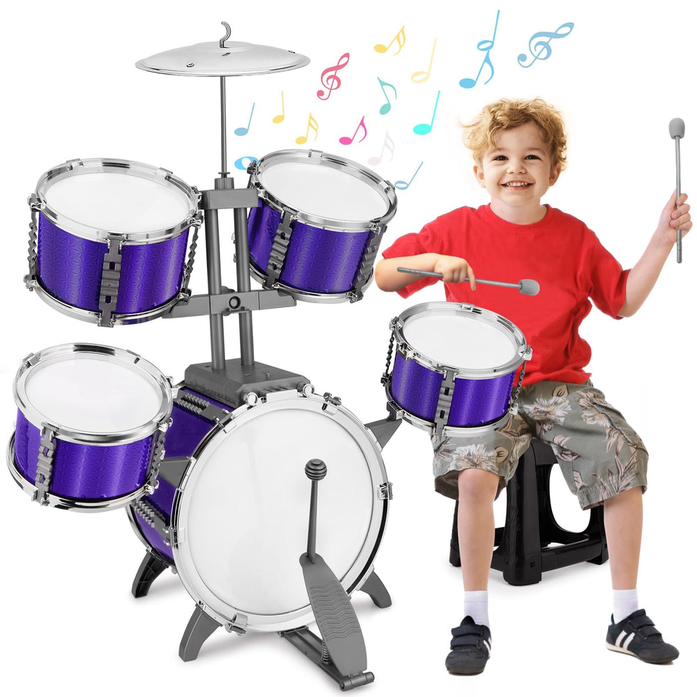 CHADRIGIVS Kids Jazz Drum Set stool provides safe, comfortable seating for young drummers.