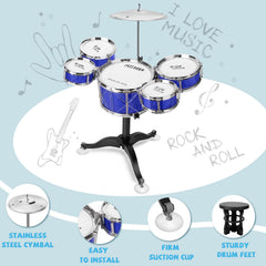 CHADRIGIVS Toddler Drum Set blue assembled kit, ready for playtime and creativity