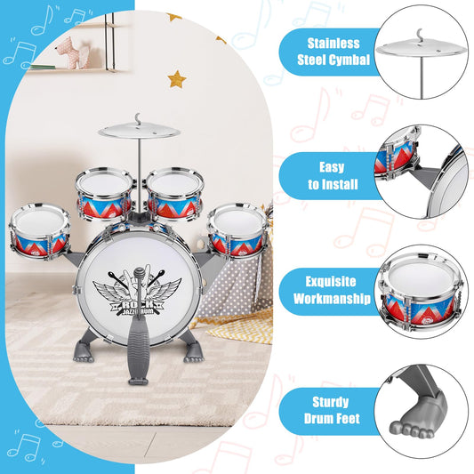 CHADRIGIVS toddler drum set showing four snare drums for little hands