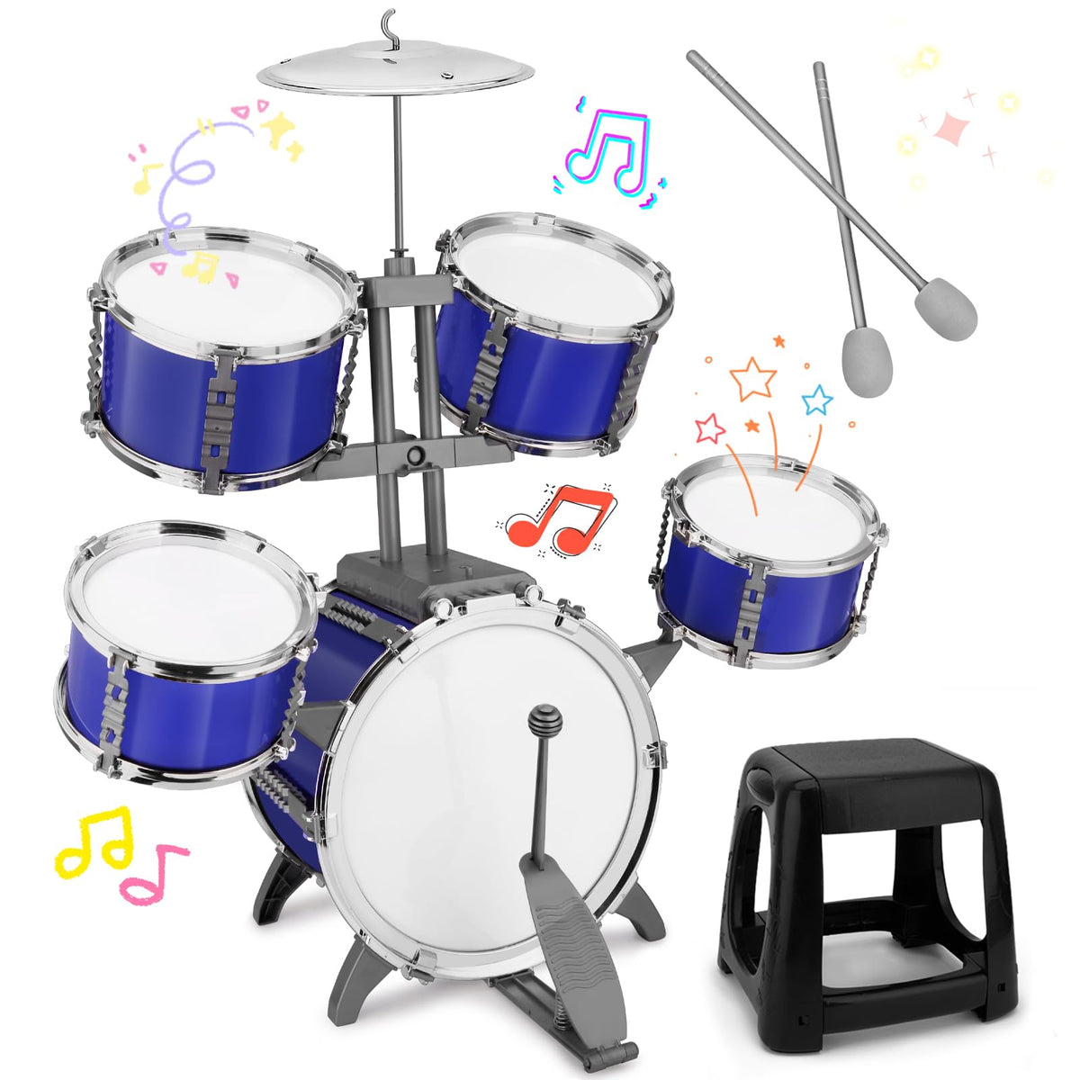 CHADRIGIVS upgraded kids drum set bass drum with foot pedal for rhythmic play and coordination