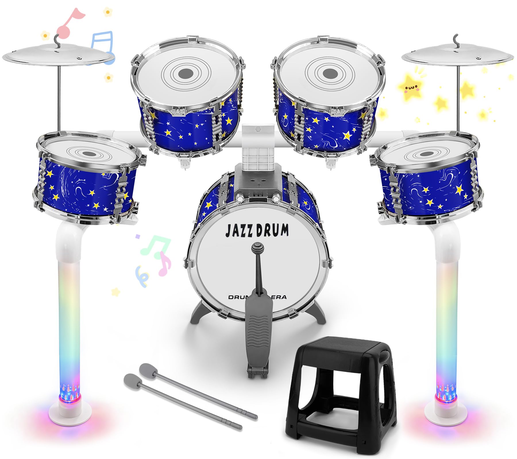 CHADRIGIVS upgraded kids drum set blue for imaginative play and early rhythm development