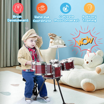CHADRIGIVS drum set with cymbal supports engaging musical play for kids.