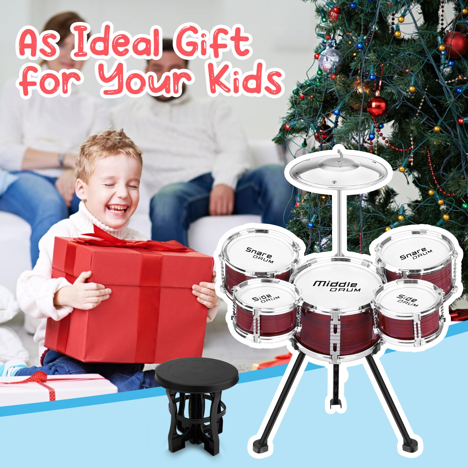 CHADRIGIVS drum sticks included for instant rhythm practice with kids.