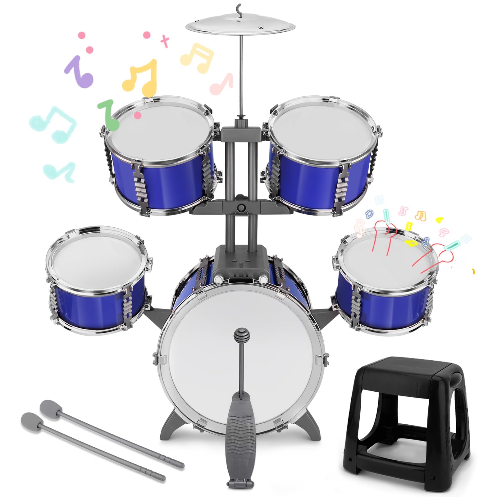 CHADRIGIVS upgraded kids drum set four-legged stool offers stable seating