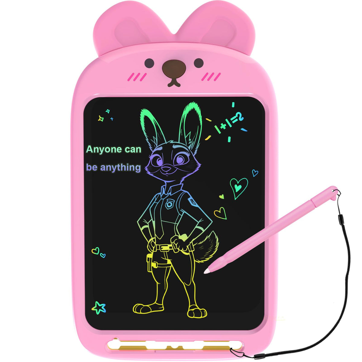 CHAFEGY 10-inch LCD tablet with rabbit design for mess-free doodling.