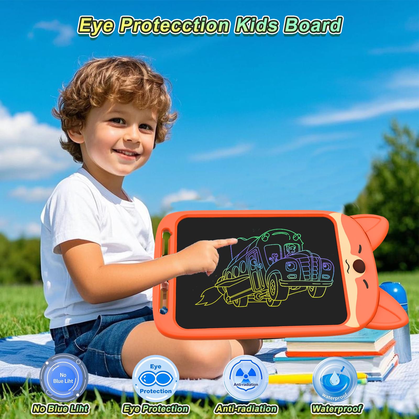 CHAFEGY Fox LCD Doodle Tablet packaging image suggests a ready-to-gift educational toy.