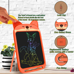 CHAFEGY Fox Doodle Tablet open view reveals included stylus for precise drawing.