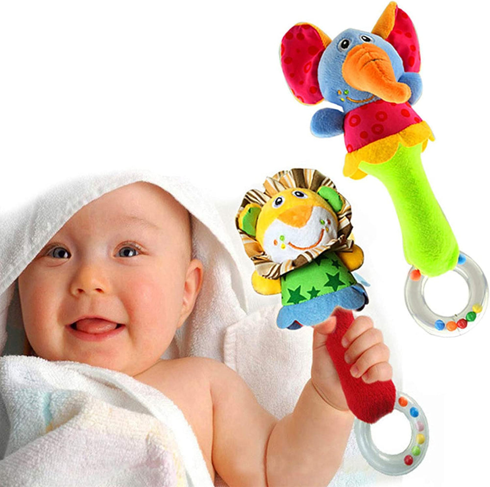 CHAFIN Elephant plush toy rattle supports early grasping and sensory exploration.