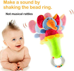 CHAFIN Lion plush toy rattle offers bright colors for visual tracking.