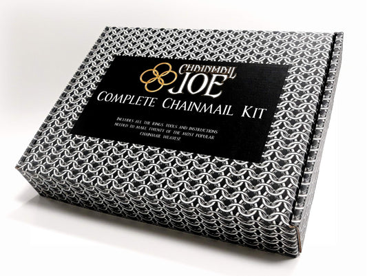 Chainmail Joe complete kit with bright rings ready for jewelry making.