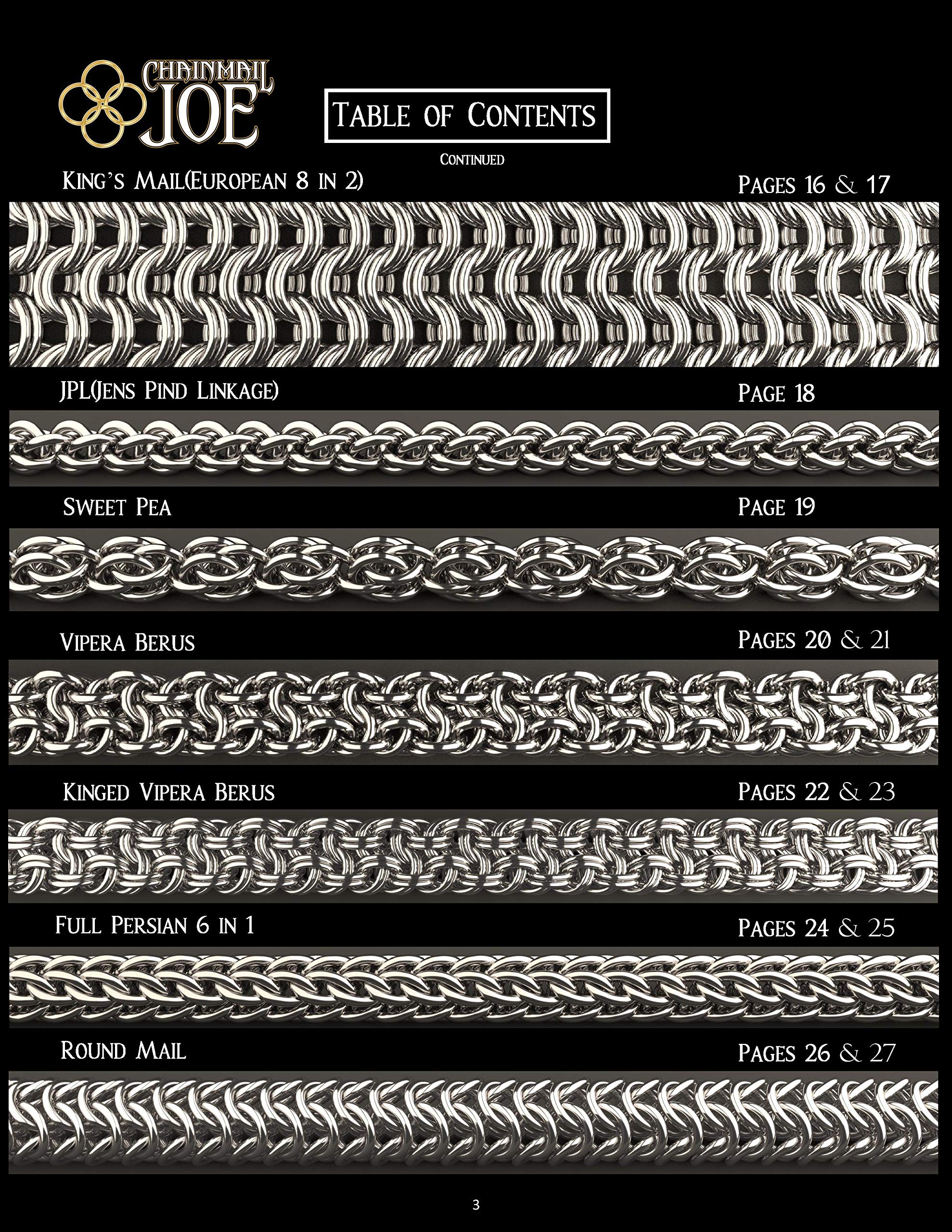 Seven ring sizes provide versatility for various weave projects with Chainmail Joe.