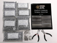 Two starter bent-nose pliers for easy ring assembly with Chainmail Joe.