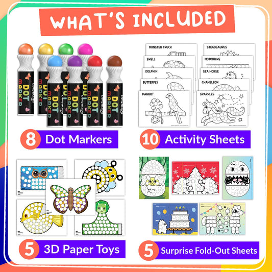 Chalkola coloring activity book kit for kids learning colors