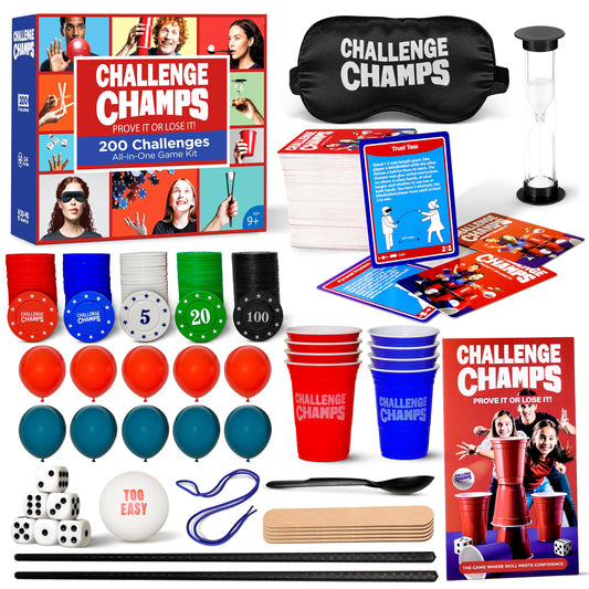 Challenge Champs team-building setup shows coworkers collaborating for better communication.