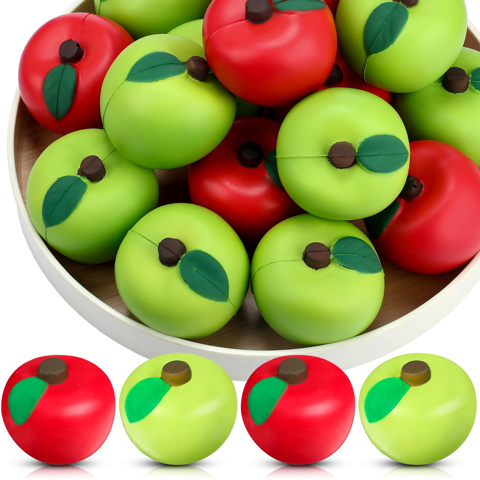 Chalyna fruit stress ball in red, soft PU for relaxation and hand exercises.