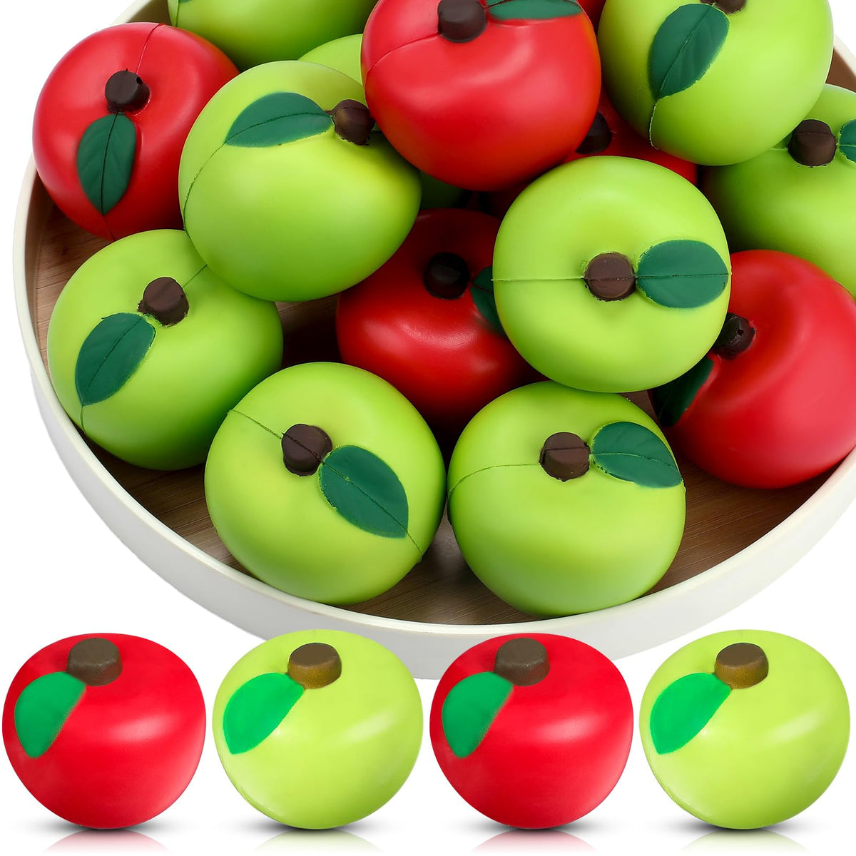 Chalyna fruit stress ball in red, soft PU for relaxation and hand exercises.