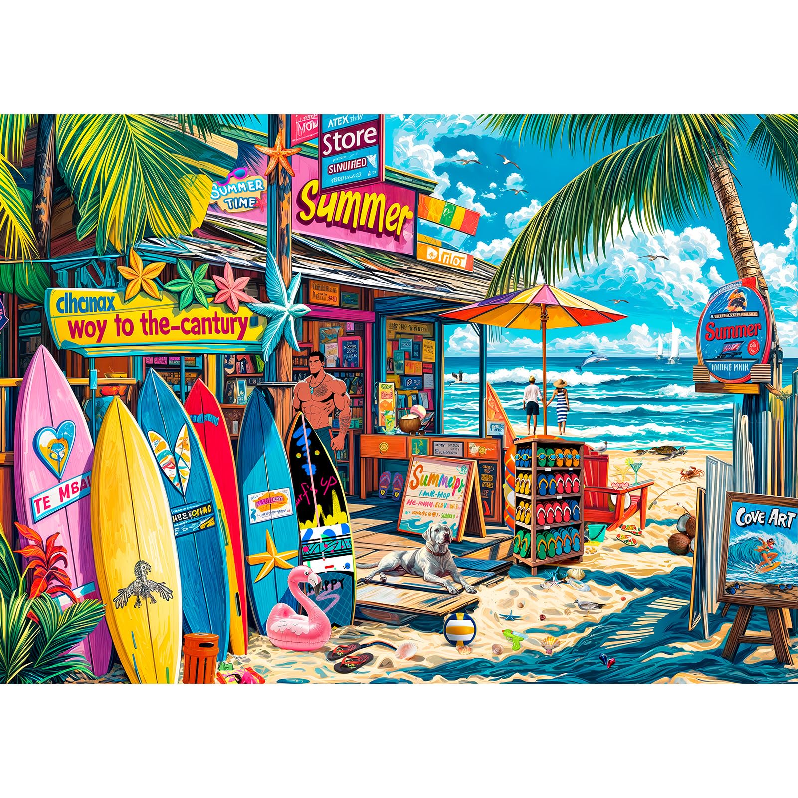 Chalzidar 1000-piece summer coast puzzle ready for focused relaxation.