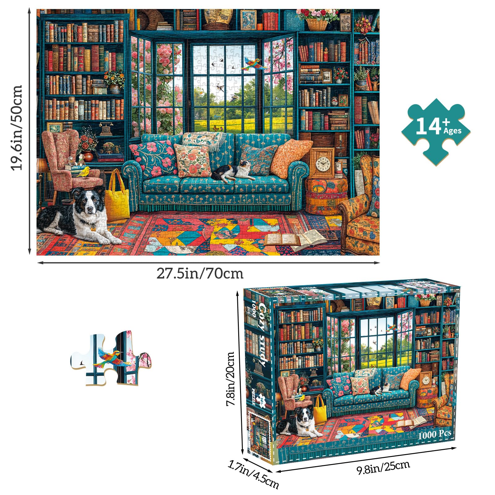 Chalzidar 1000-piece puzzle with interlocking pieces for precise assembly