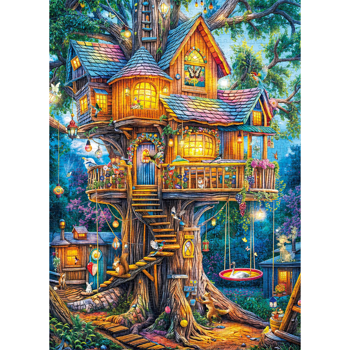 Chalzidar Elf Tree puzzle with poster layout, inviting for cozy family evenings.