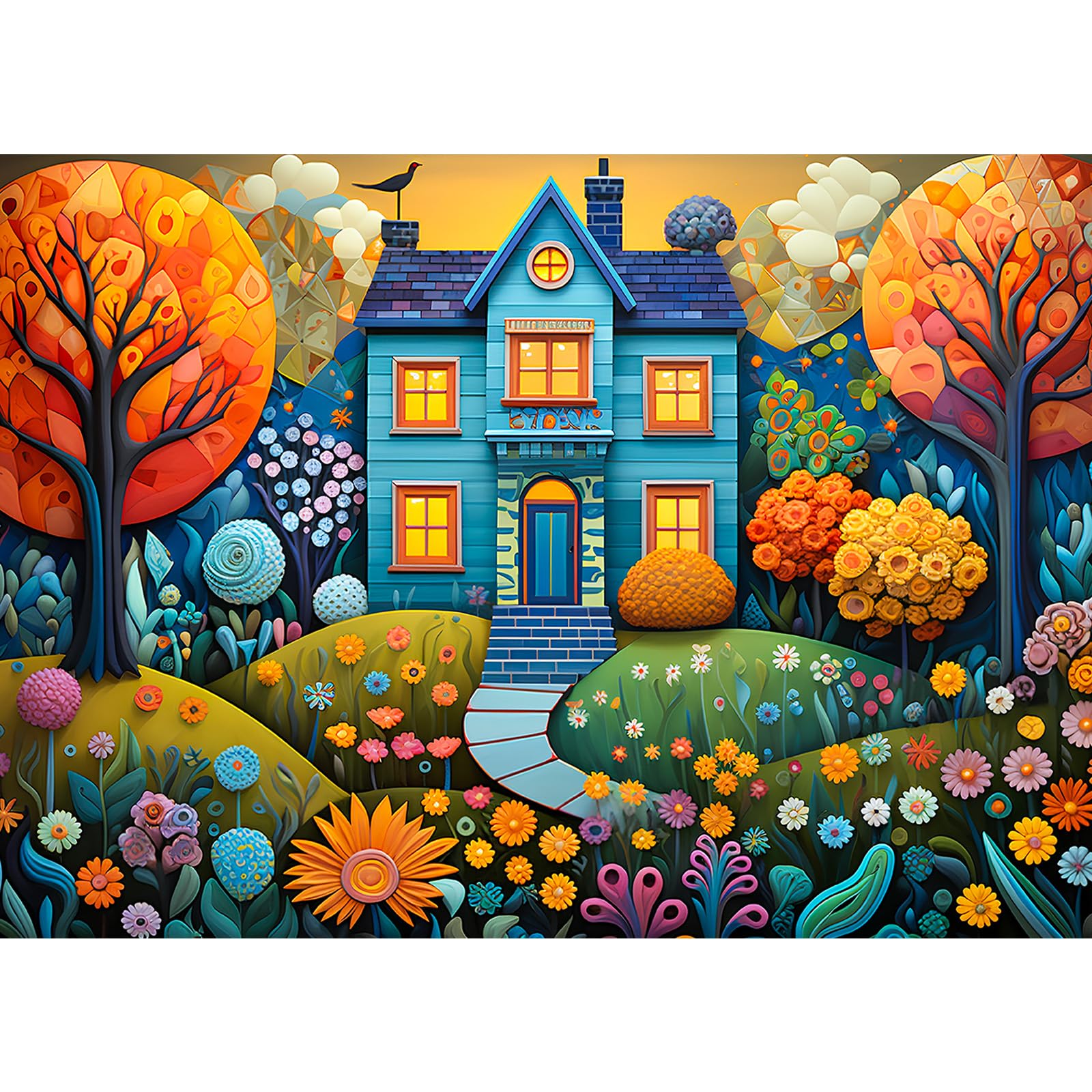 Chalzidar jigsaw 1000 pieces forest scene promotes focused family puzzle time.