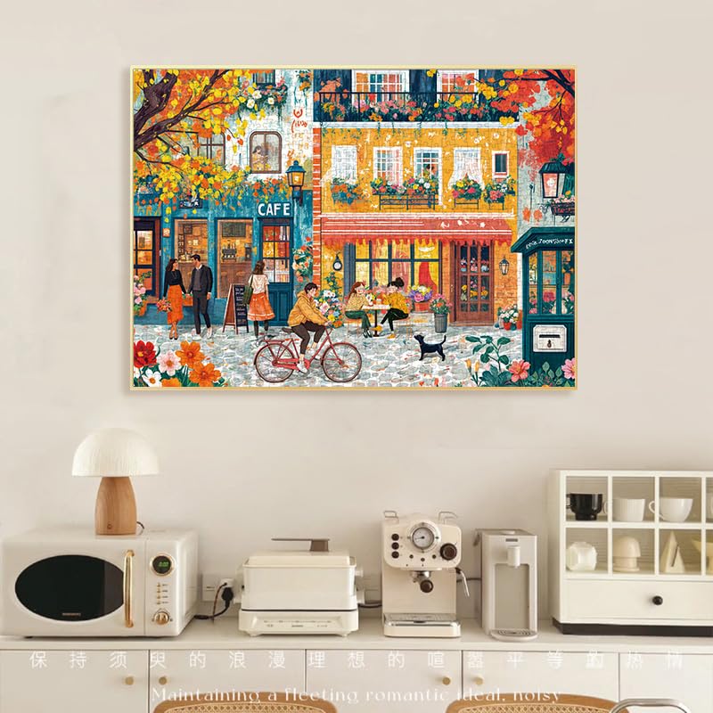 Chalzidar depicts warm autumn light on a European street for cozy vibes.