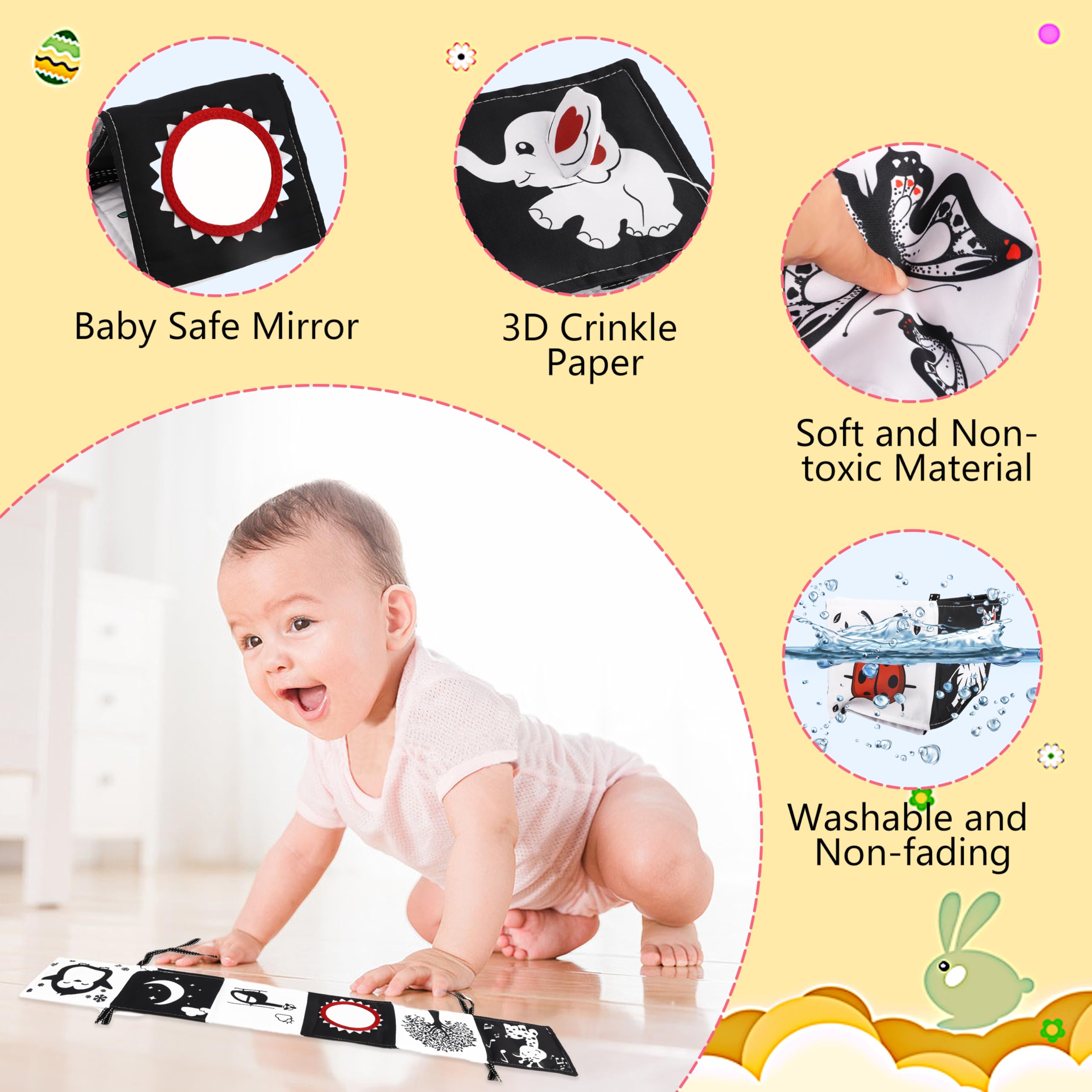 Chambom elephant-ear textures add tactile exploration during playtime.
