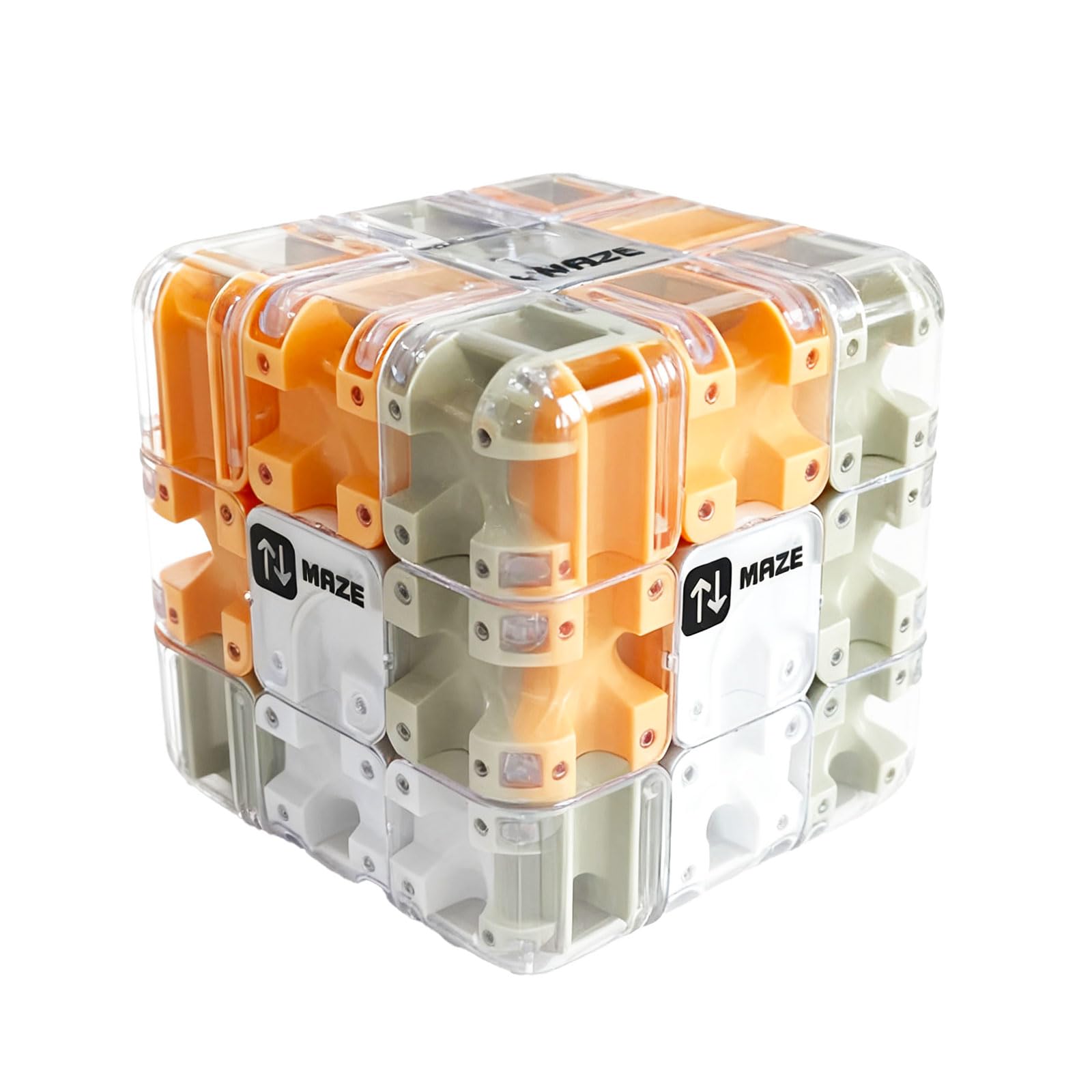 Chambrix Large Labyrinth 3D Maze Cube front view in yellow, boosts focus