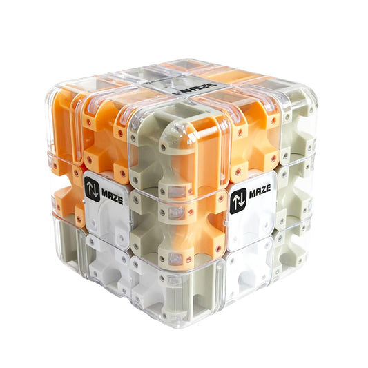 Chambrix Large Labyrinth 3D Maze Cube front view in yellow, boosts focus