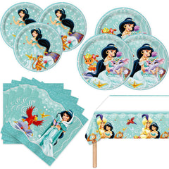 CHAMPBULL 41Packs Princess Jasmine 7-inch plates for sturdy kid meals
