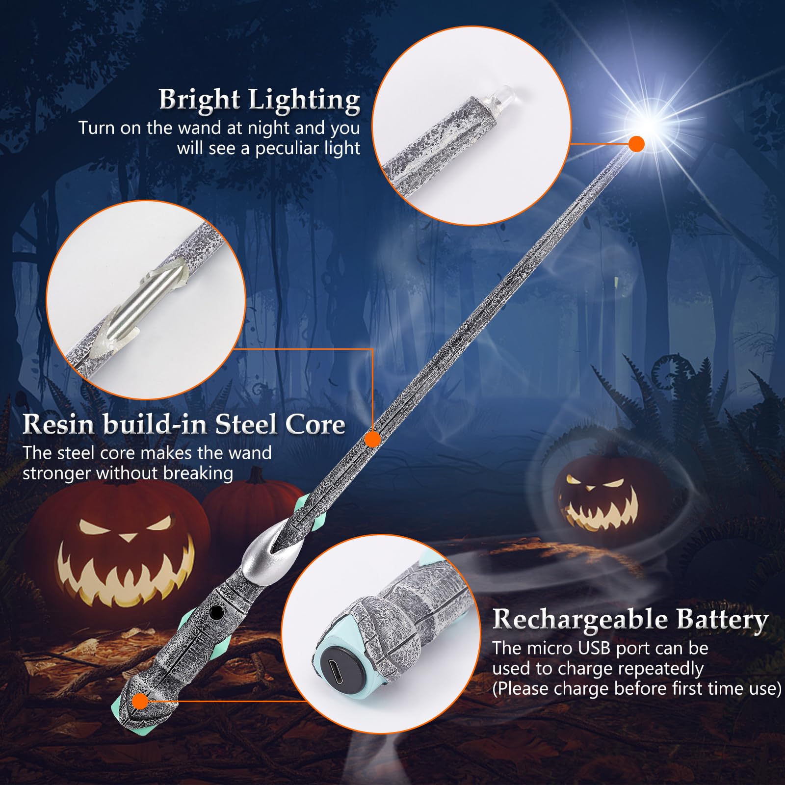 ChampWe Wizard Wand with spellbook supports imaginative pretend play